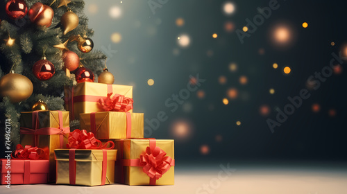 Gift background with copy space for Christmas gifts, holiday or birthday © Derby