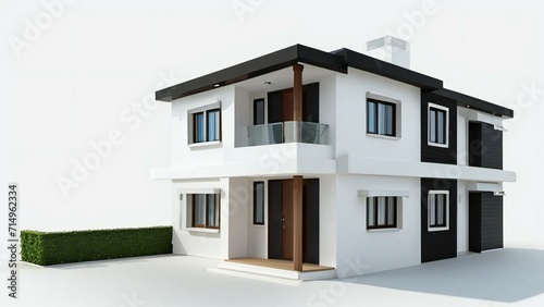3d render of a modern house isolated on white background, Concept for real estate or property. © home 3d