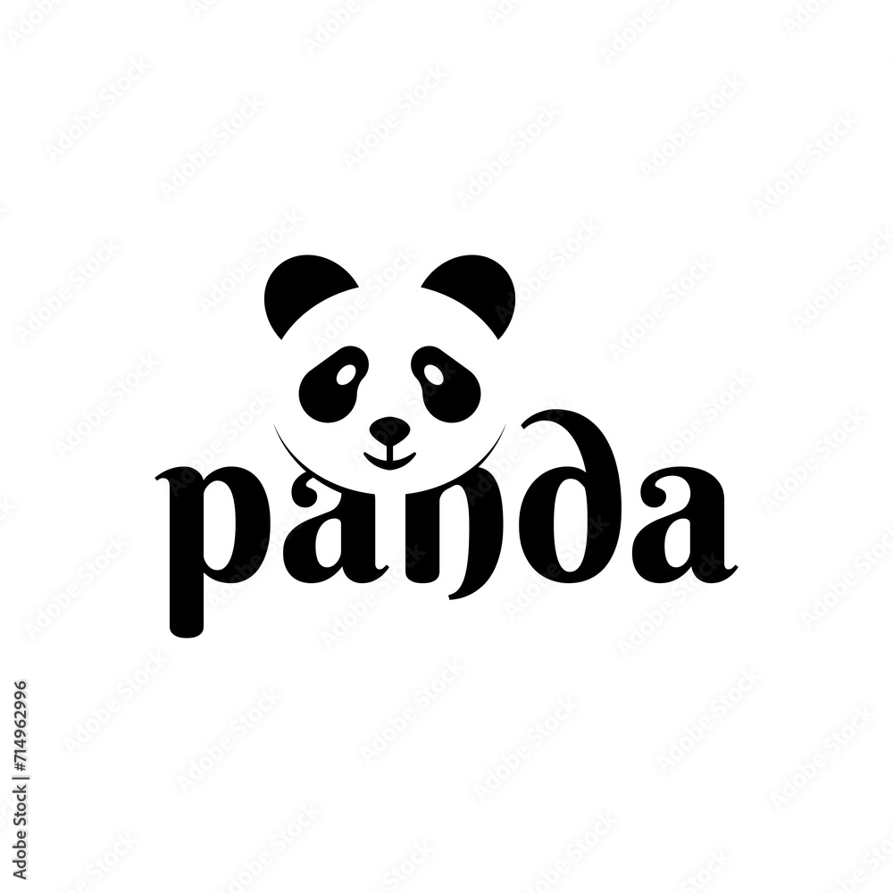 Panda concept Art. Negative space panda