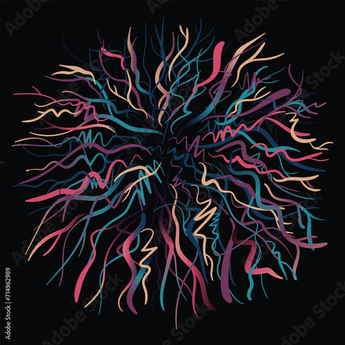 Abstract Lines Multicolor for Street Wear Design