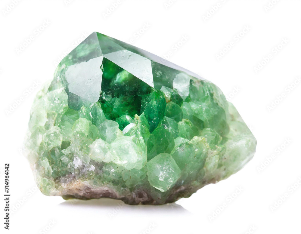 Grüner Amethyst isoliert auf weißen Hintergrund, Freisteller Grüner Amethyst isoliert auf weißen Hintergrund, Freisteller