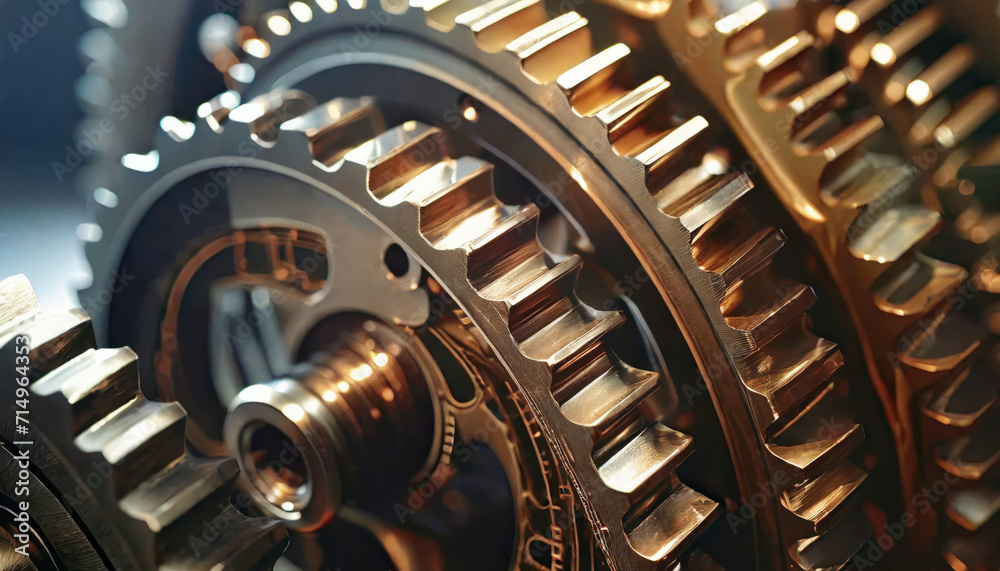 Metallic Cogwheel Closeup: Precision Gearbox and Machinery Part