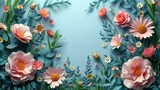 many blooming flowers, floral background