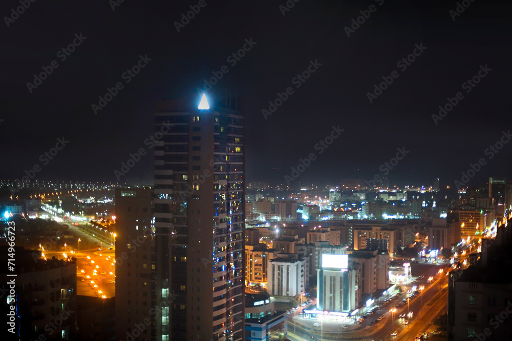 View of Fujairah City in the night. United Arab Emirates View of Fujairah City in the night. United Arab Emirates