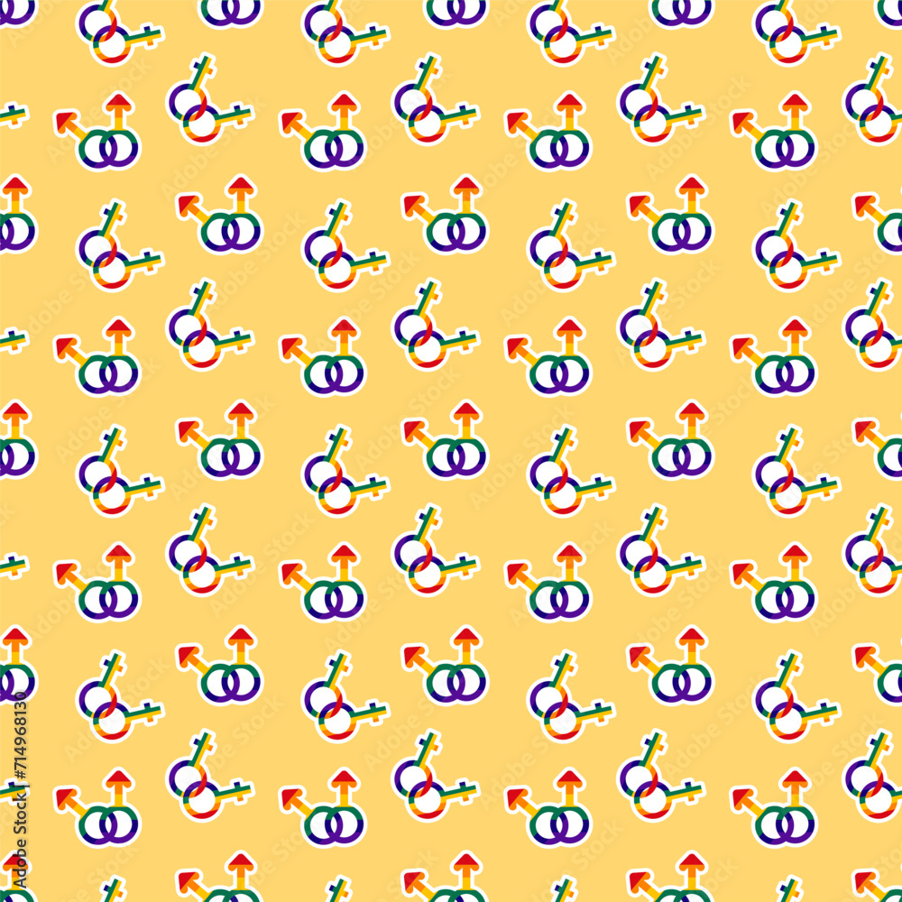 LGBT seamless pattern. Symbol of the LGBT community. LGBT pride or Rainbow elements. LGBT flag or Rainbow flag.