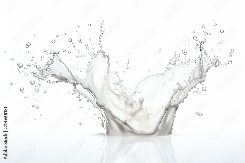 Milk splash isolated on transparent or white background 