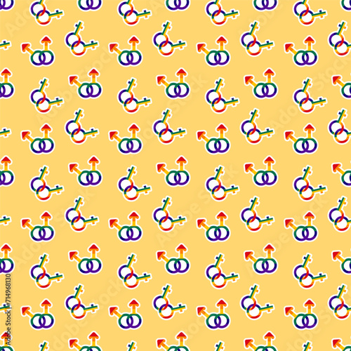 LGBT seamless pattern. Symbol of the LGBT community. LGBT pride or Rainbow elements. LGBT flag or Rainbow flag.