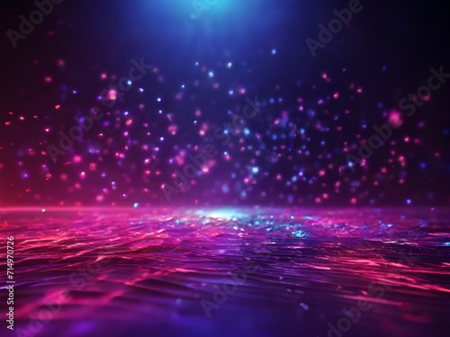 Abstract lights science technology design background with space blue and purple AI generate