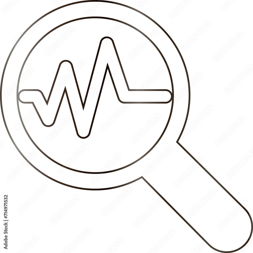 Magnifying glass icon with diagram design decoration. Magnifying glass icon with diagram design decoration.
