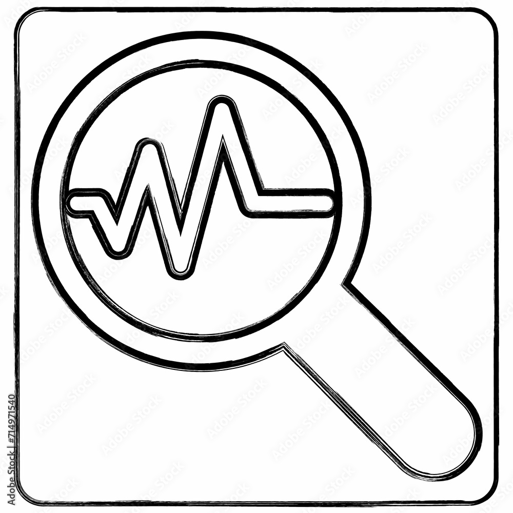 Magnifying glass icon with diagram design decoration. Magnifying glass icon with diagram design decoration.