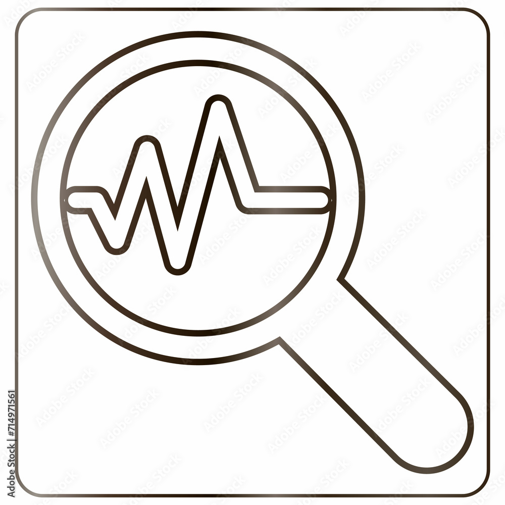 Magnifying glass icon with diagram design decoration. Magnifying glass icon with diagram design decoration.