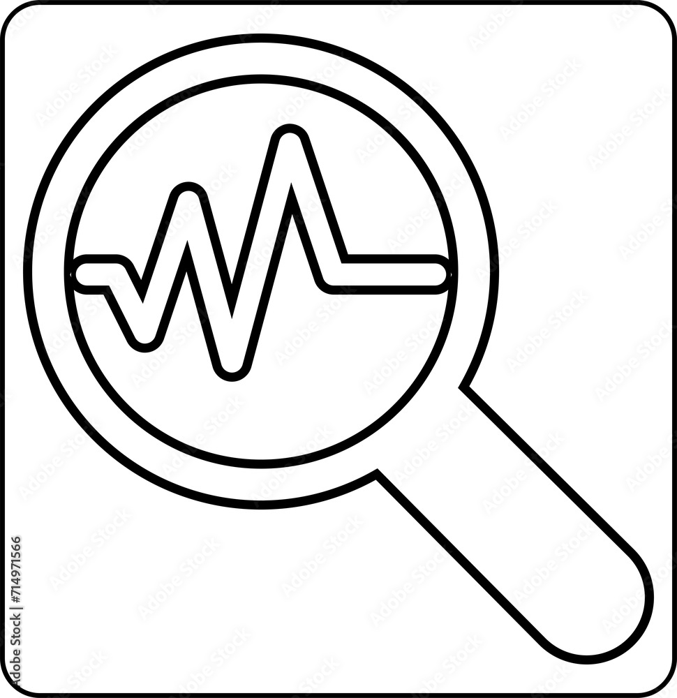 Magnifying glass icon with diagram design decoration. Magnifying glass icon with diagram design decoration.