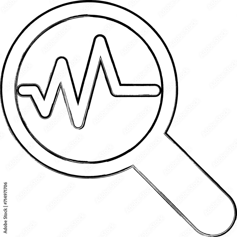 Magnifying glass icon with diagram design decoration. Magnifying glass icon with diagram design decoration.