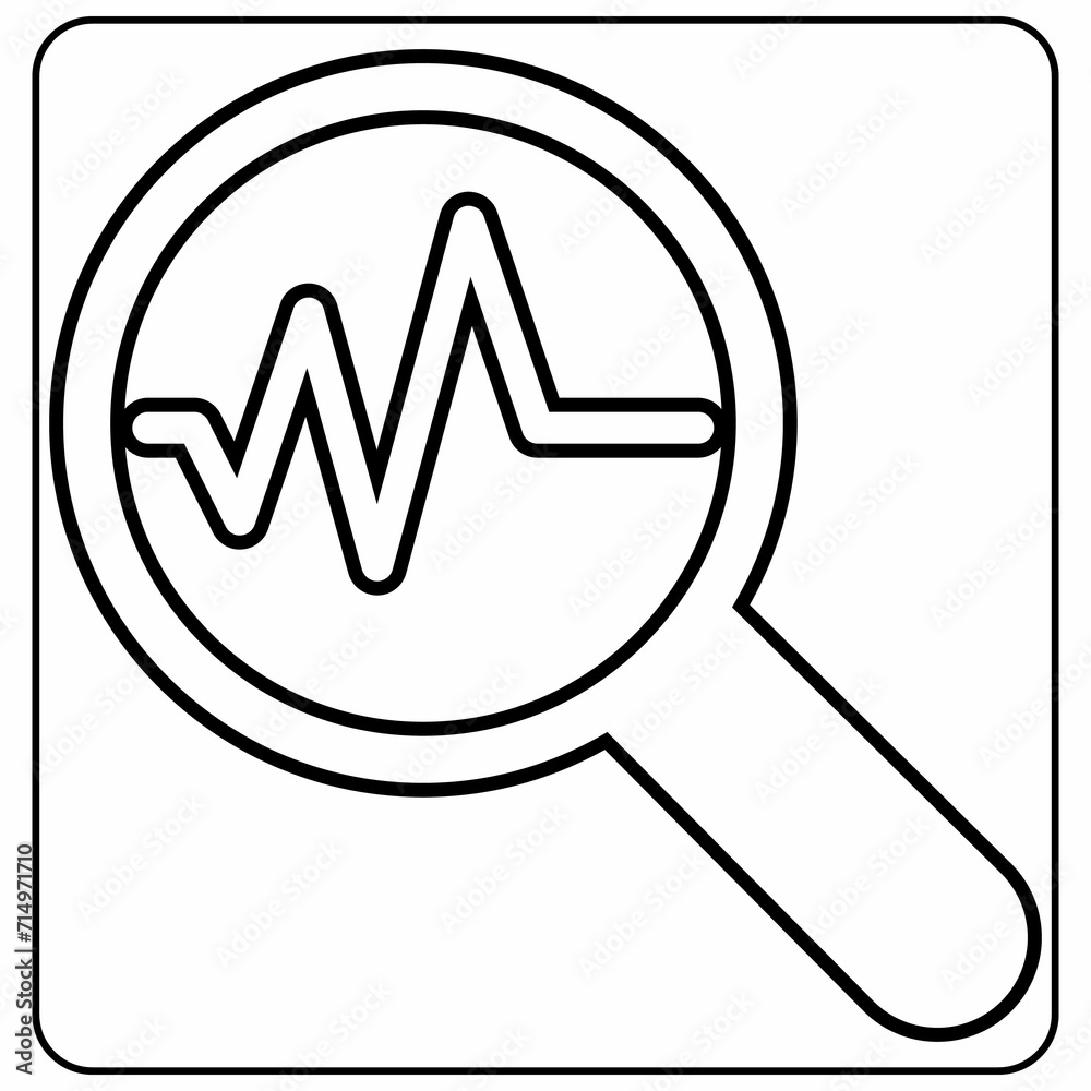 Magnifying glass icon with diagram design decoration. Magnifying glass icon with diagram design decoration.