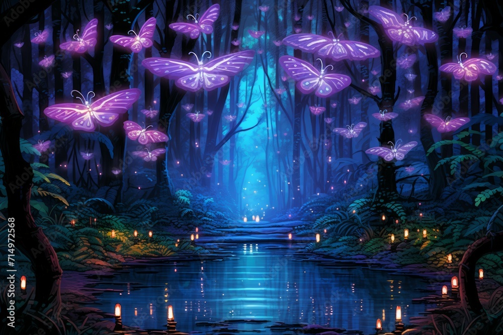 Luminescent spirit fireflies in Fantasy - Generative AI Luminescent spirit fireflies in Fantasy - Generative AI