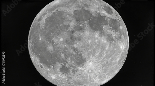 High-resolution close-up of a full moon with visible craters photo