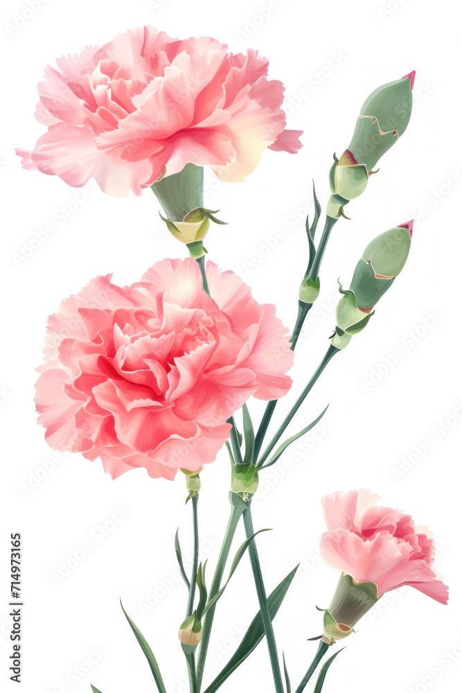 Mother's day banner design with beautiful Carnation flowers