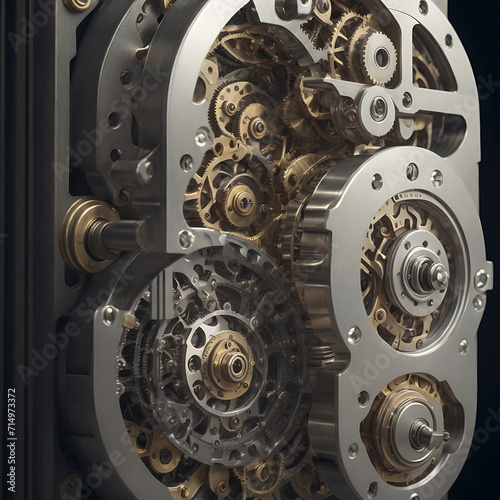 A close up photo mechanical gears