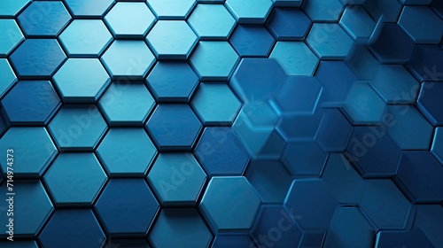 Blue Hexagonal tiles background, good for technology and development subjects