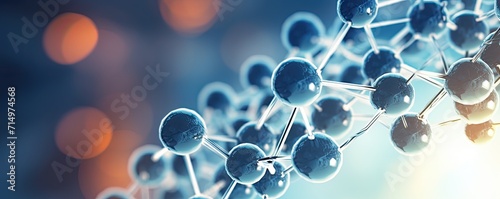 Close-up of molecular structure, scientific background photo