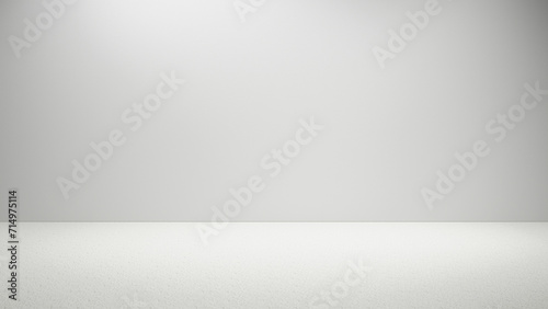 Abstract white and gray gradient empty blank studio room with spotlight, empty bright background, blank white abstract empty space stage and podium, empty white room with white floor and plaster wall