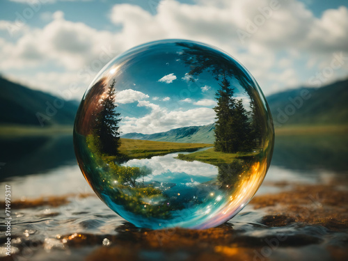 water bubble, captivating, scenery, reflection, enchanting, delicate, play of light