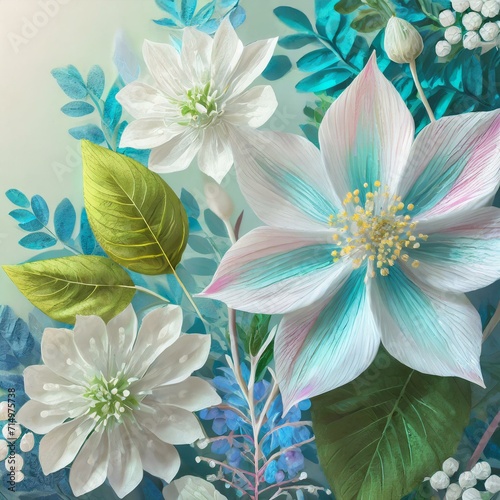 Nature s Palette Unveiled  3D Rendering with Original Art in Pastel Colors