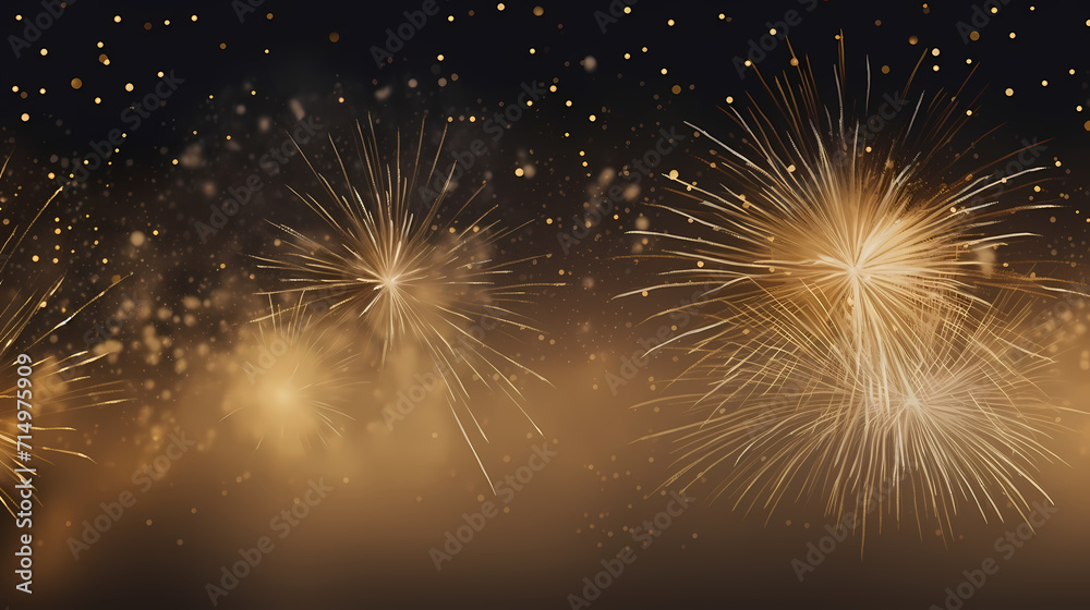 Obraz premium Beautiful fireworks background at night for holiday decoration