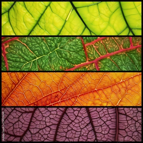 Leaves macro banners composition  design wall decor