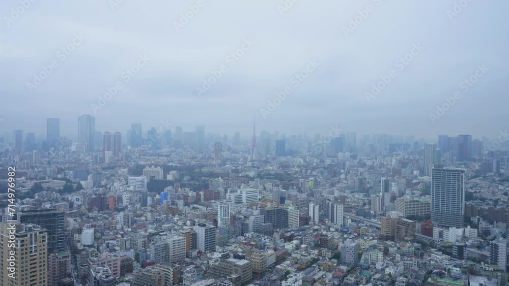 Tokyo Time lapse - Rain then sunny sky and Minatoku Roppongi erea cityscape and Tokyo tower Tokyo Time lapse - Rain then sunny sky and Minatoku Roppongi erea cityscape and Tokyo tower