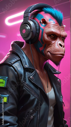 Uakari Synthwave Serenity Down Under by Alex Petruk AI GENERATED