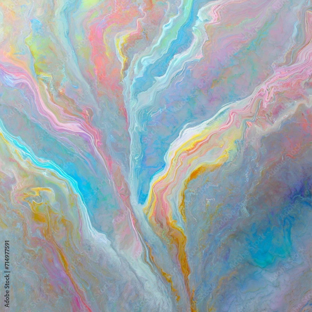 Pastel Marble Dance: Fine and Intricate Paint Flows Background