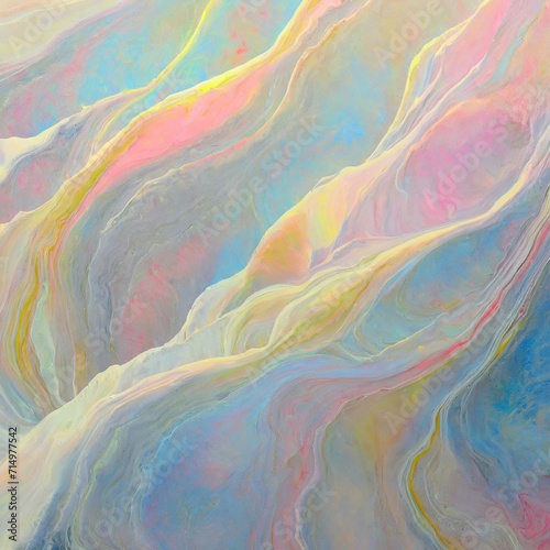 Abstract Pastel Fusion: Intricate Marble-Like Paint Symphony © Iuliia