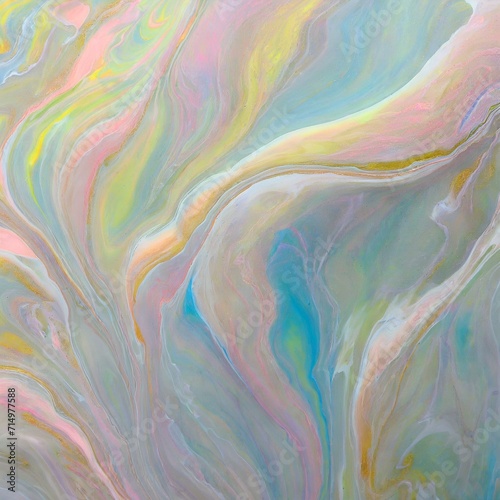 Soft Pastel Mosaic: Fine and Intricate Marble-Like Paint Flows