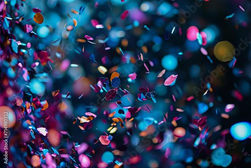 Glittering Carnival Splash: Background Graphic with Confetti and Sparkling Elements
