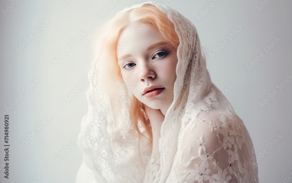 beautiful young girl wrapped in light, airy fabric beautiful young girl wrapped in light, airy fabric