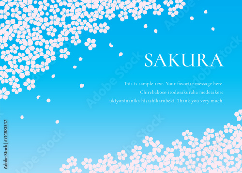 桜をモチーフにした春の背景イラスト素材