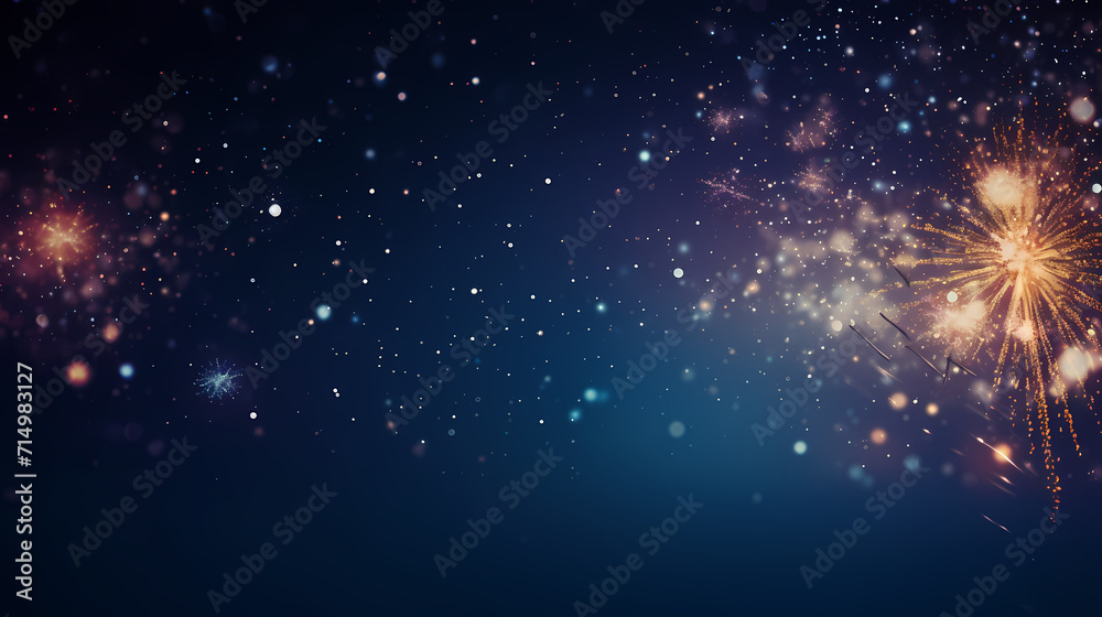 Beautiful creative holiday background with fireworks and sparkles