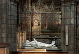 Effigy of James Francis Montgomery in St Mary's Episcopal Cathedral or the Cathedral Church of Saint Mary the Virgin at the Scottish Episcopal Church in Edinburgh, Space for text, Selective focus.