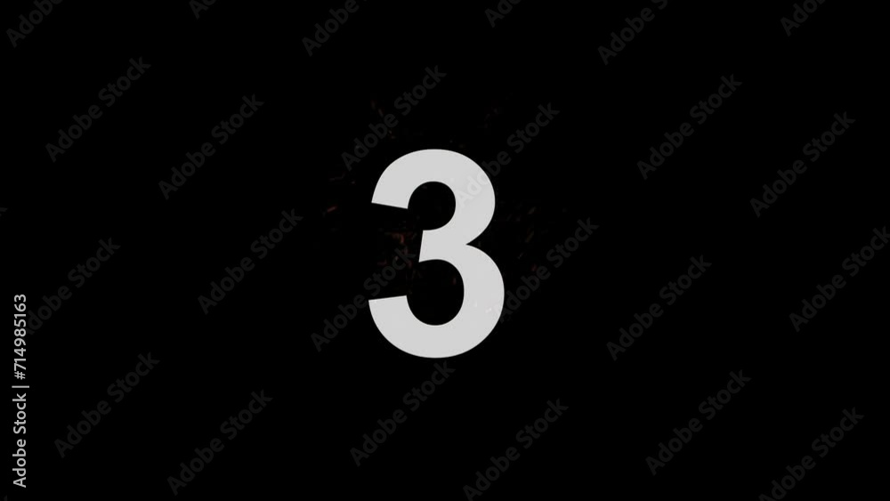 Number 3 on fire with alpha channel, number three Number 3 on fire with alpha channel, number three