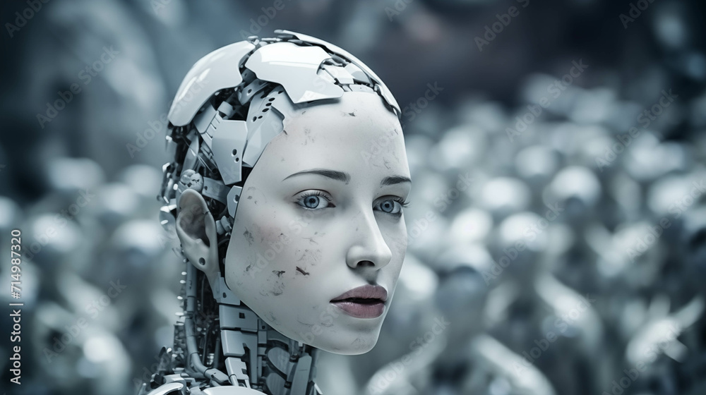 The concept of a humanoid robot technological era. The concept of a humanoid robot technological era.