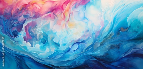 An abstract tapestry of liquid waves, each carrying a unique color, creating a visually stunning and dynamic composition of fluid beauty