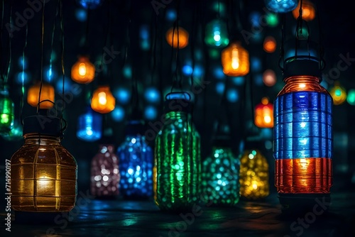 lanterns made of plastic bottles