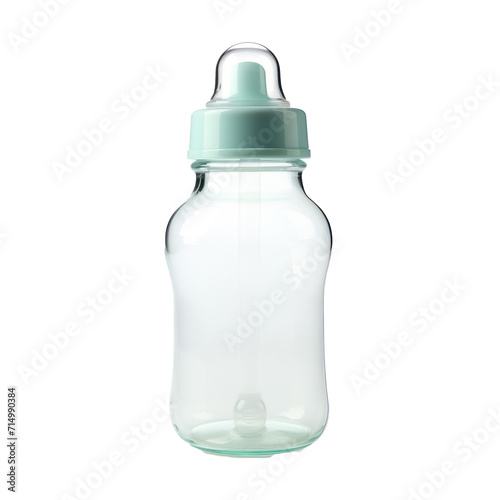 Bottle for feeding a newborn baby. Transparent background. 
