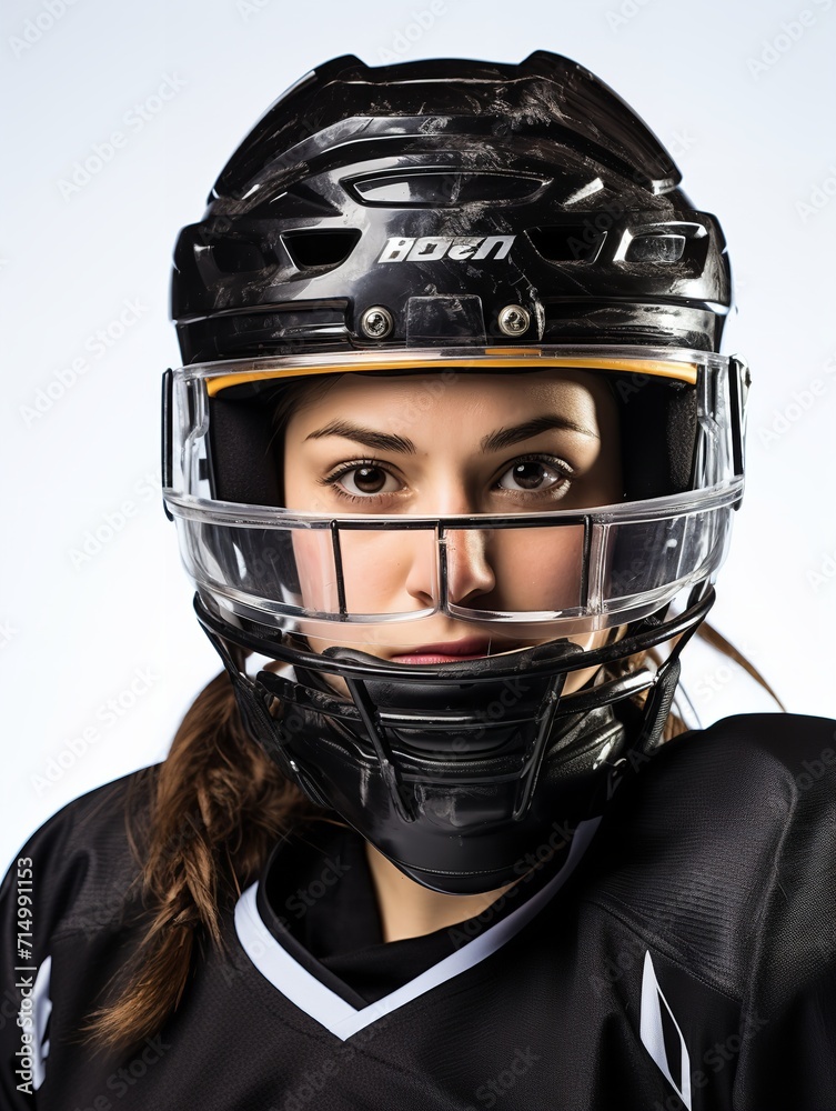 Dynamic Female Ice Hockey Player, AI Generated Dynamic Female Ice Hockey Player, AI Generated