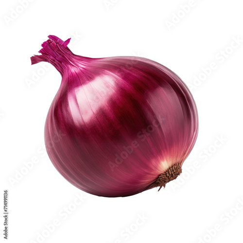 Red onion on transparent background. 