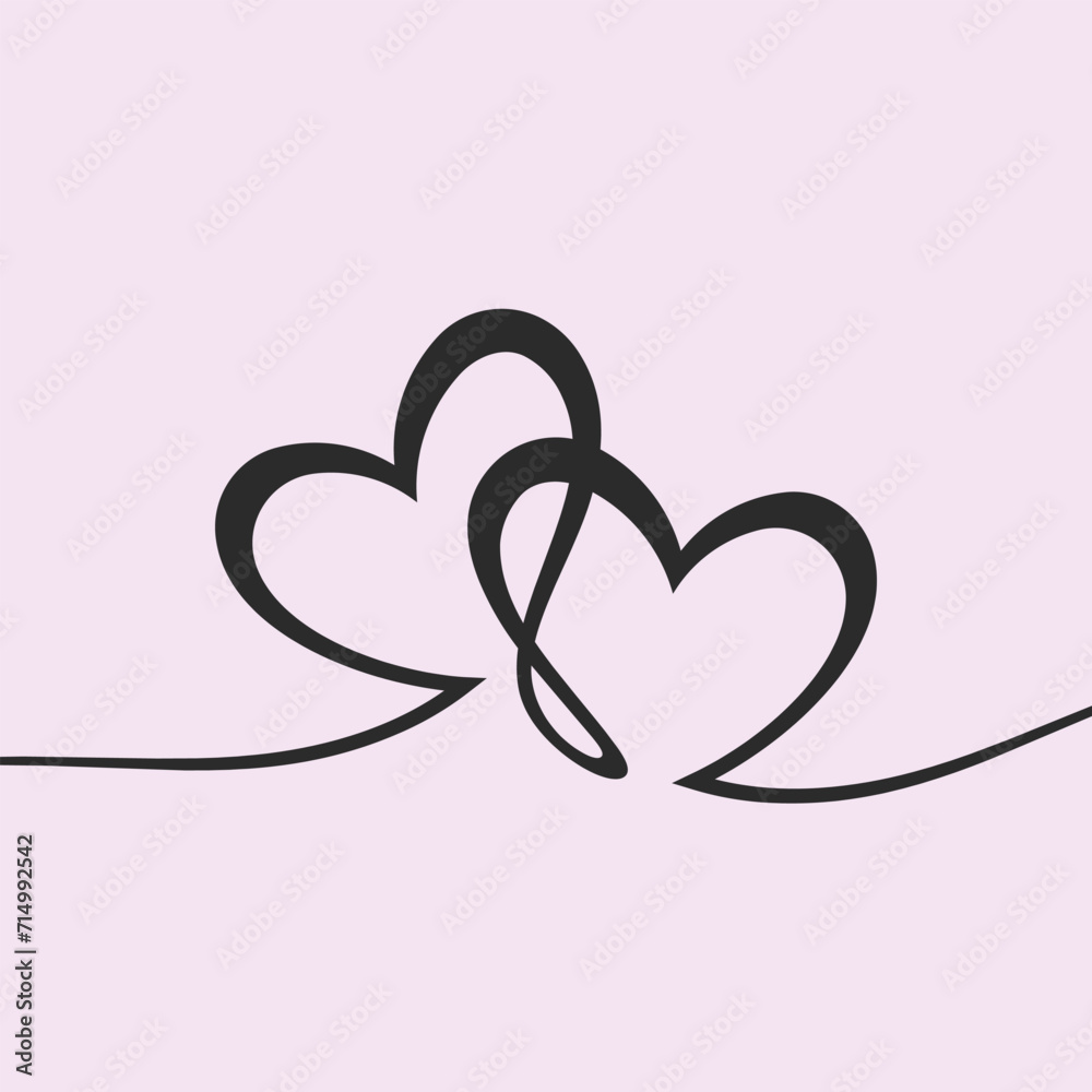 Love with 2 heart sign vector design Love with 2 heart sign vector design
