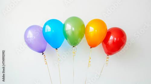 Whimsical Elegance  Vibrant Balloons Dancing Against a White Canvas     Perfect for Celebratory Designs and Joyful Occasions.