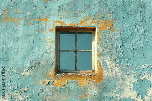 A depiction of a small, open window in a large, blank wall, suggesting escape or possibilities,