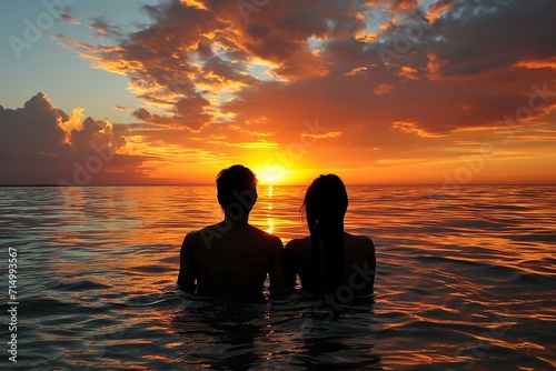 Intimate Sunset Silhouette at Sea © Virginie Verglas
